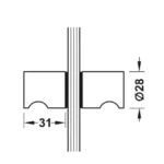 (8-12mm) Quả nắm cho cửa kính cabin HAFELE 981.53.272 (Chrome bóng)