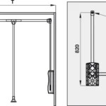 (550-1270mm) Tay nâng móc áo HAFELE, màu hạt rẻ (Chestnut)