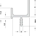 Tay nắm dạng thanh nhôm dài 3000mm, cao 30mm Hafele 126.27.906 (Màu bạc)