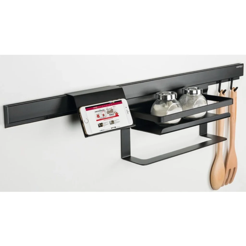 (80cm) Thanh nhôm treo tường bếp Hafele 523.00.301 đen mờ