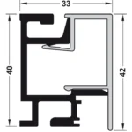 (60cm) Thanh nhôm treo tường HAFELE nhà bếp LINERO MosaiQ 521.00.006