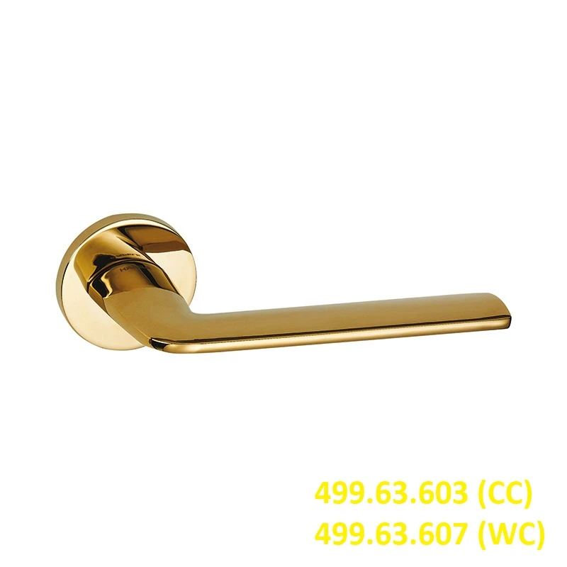 (SET A) Bộ tay nắm gạt HAFELE 499.63.603 499.63.607 (Đồng bóng)