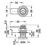 (22mm) Khoá cốp SYMO 3000 HAFELE 235.88.621