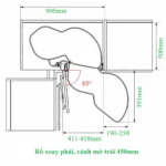 (K, 450mm, phải) Rổ góc Kesseböhmer 541.29.480 Lemans II (Xoay phải)