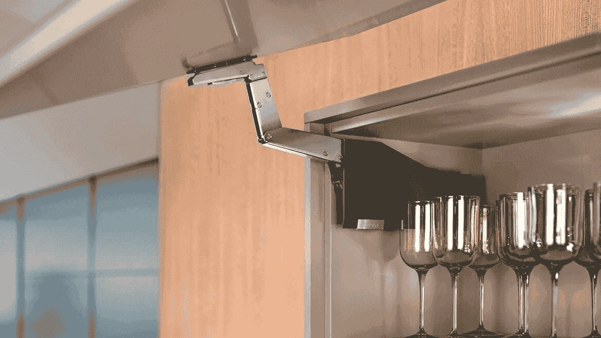 AVENTOS HS top là dòng tay nâng cao cấp thiết kế cho loại tủ có một cánh lớn và mở theo kiểu xoay đẩy