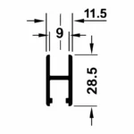 (IF 25 G) Ray trượt HAFELE 415.12.642 cho cửa trượt Slido Classic 25 IF G cánh kính