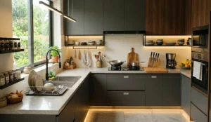Không gian bếp với đầy đủ phụ kiện cần thiết