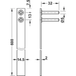(22mm) Khoá trung tâm ECONO HAFELE 234.99.240 cho 3 ngăn kéo