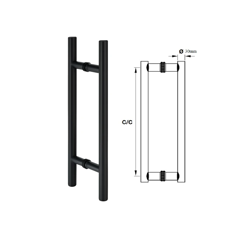 (Ø30xL600-1200mm) Tay nắm kéo tròn HAFELE 903.08.500 903.08.502 903.08.506 (Đen mờ)