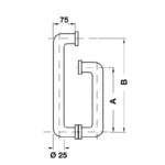 (Ø25,275x425mm) Tay nắm tròn phòng tắm kính HAFELE 903.04.151 499.68.222 (inox mờ)