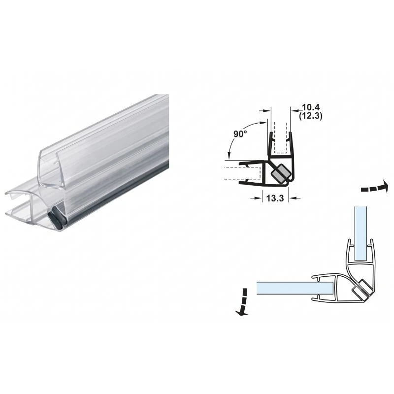 (8-10mm) Ron kính 90° HAFELE 950.50.026 (nam châm)