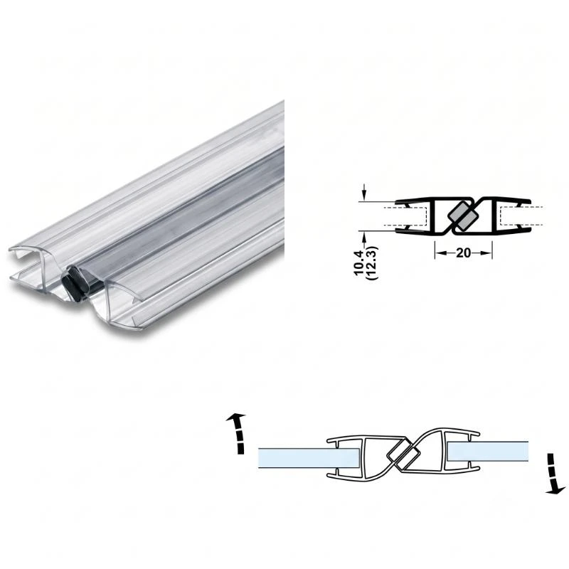(8-10mm) Ron kính 180° HAFELE 950.50.030 (nam châm)