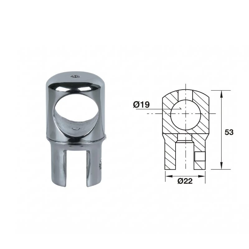 (Ø19mm) Bas giữ thanh treo gắn kính HAFELE 981.52.793