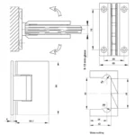 (K-T-90,4 vít) Bản lề kính tường 90° HAFELE 981.77.900 499.05.850 499.05.804 (inox bóng)