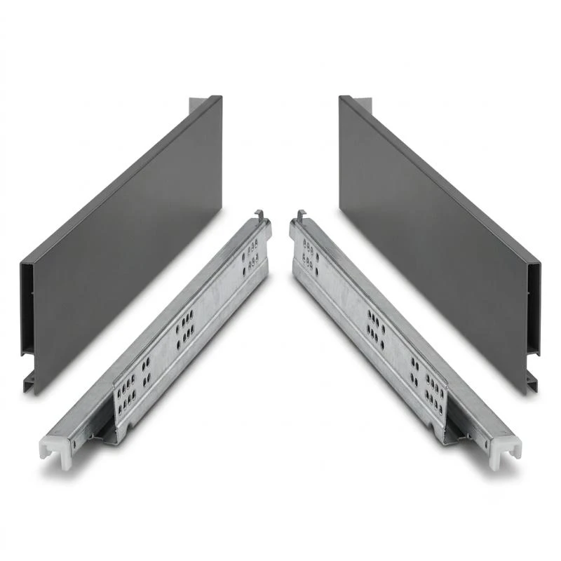 (H128mm,Giảm chấn) Bộ ray hộp synchro HAFELE 552.22.575 (xám) 552.22.775 (trắng) MATRIX SLIM A