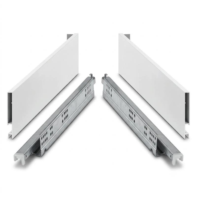 (H128mm,Nhấn mở) Bộ ray hộp synchro HAFELE 552.22.585 (xám) 552.22.785 (trắng) MATRIX SLIM A