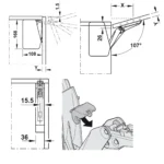 (H450mm) Tay nâng HAFELE FREE FLAP 1.7 493.05.820 493.05.821 493.05.822 493.05.830 493.05.831 493.05.832