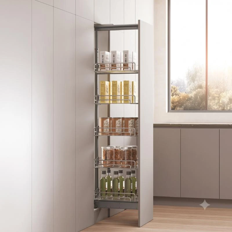 (P,R400mm,H1550-1750mm) Tủ đồ khô cánh kéo HAFELE 595.71.047 (Oval,inox304)