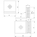 (K-T-90) Kẹp kính tường 90° HAFELE 981.77.910 499.05.817 (inox bóng)