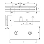 (K-K-180) Kẹp kính kính 180° HAFELE 981.77.913 (đen mờ)