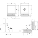 (K-K-90) Kẹp kính kính 90° HAFELE 981.77.917 (đen mờ)