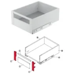 (175mm) Pát liên kết mặt trước ray hộp HAFELE 552.31.592 (xám) 552.31.792 (trắng) MATRIX BOX SLIM A