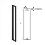 (CC.450-1075, L.475-1100mm) Tay nắm kéo vuông HAFELE 903.08.501 903.08.507 (đen mờ)