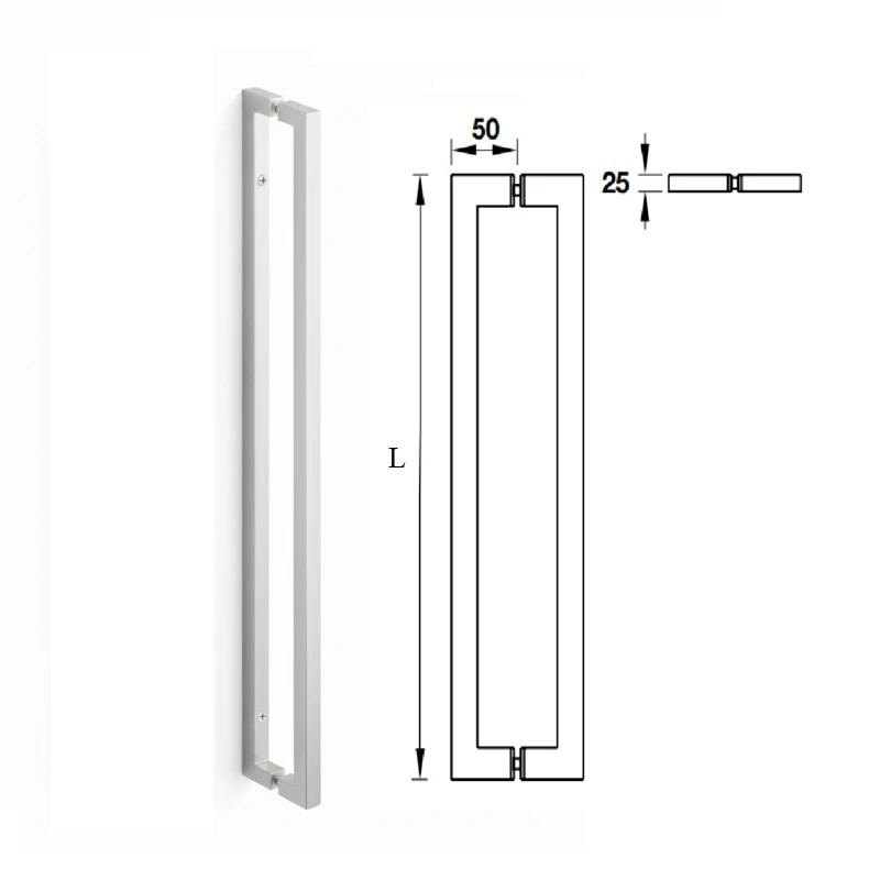 (SU316,CC.1075,L.1100mm) Tay nắm kéo vuông HAFELE 903.02.030 (inox316 mờ)