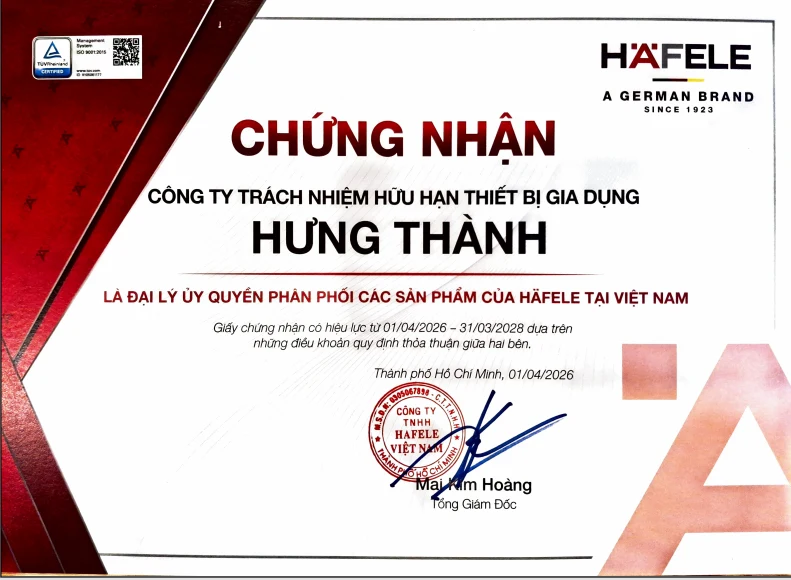 2028-2026 Chứng nhận ĐL uỷ quyền chính hãng của HAFELE